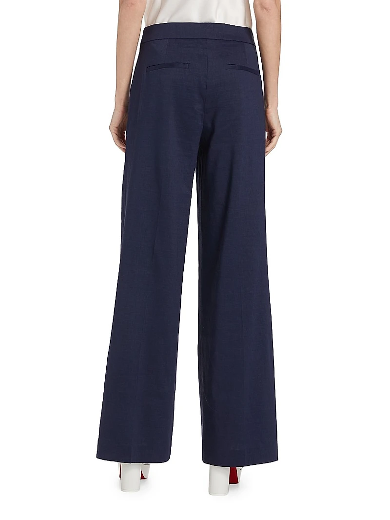 Gissel Linen-Blend Flared Pants