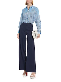 Gissel Linen-Blend Flared Pants