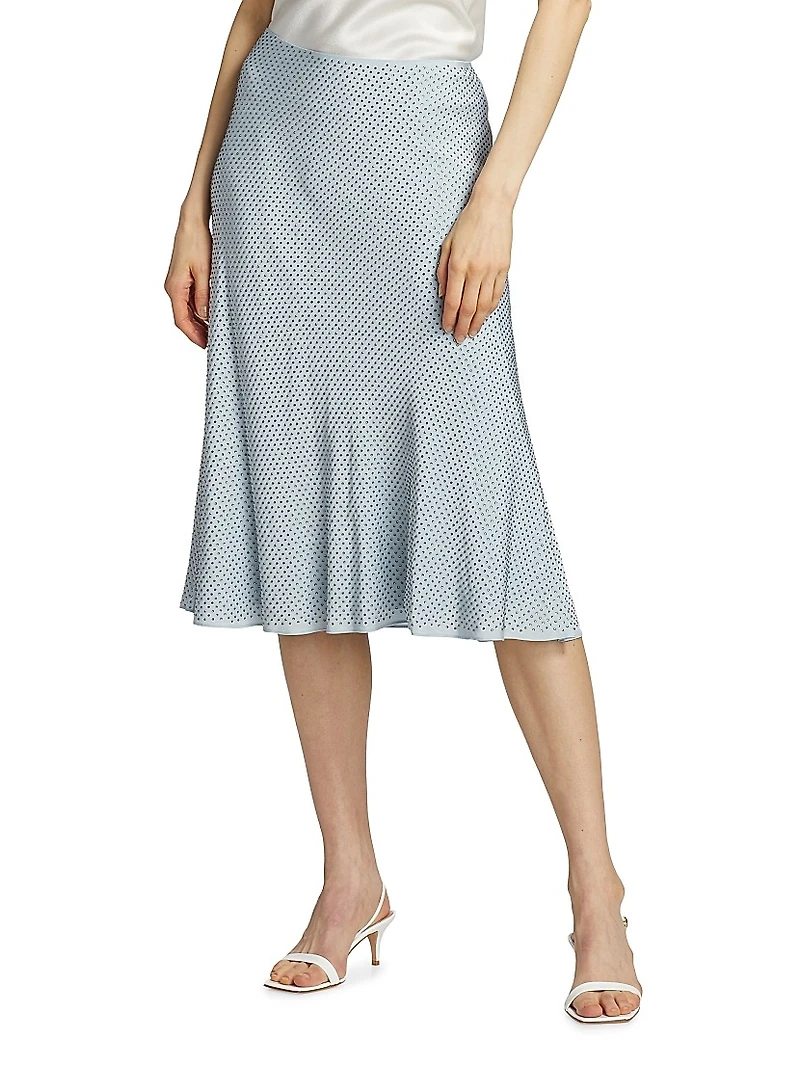 Dallas Crystal-Embellished Silk-Blend Skirt