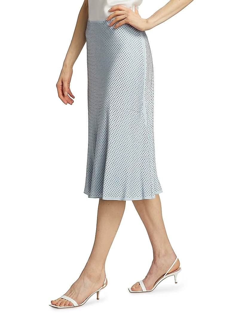 Dallas Crystal-Embellished Silk-Blend Skirt