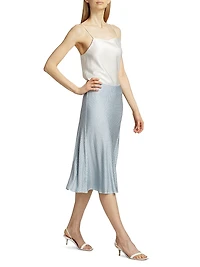 Dallas Crystal-Embellished Silk-Blend Skirt