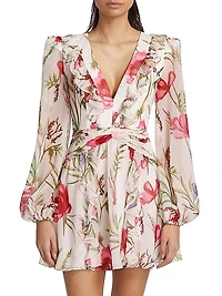 Viera Balloon-Sleeve Minidress