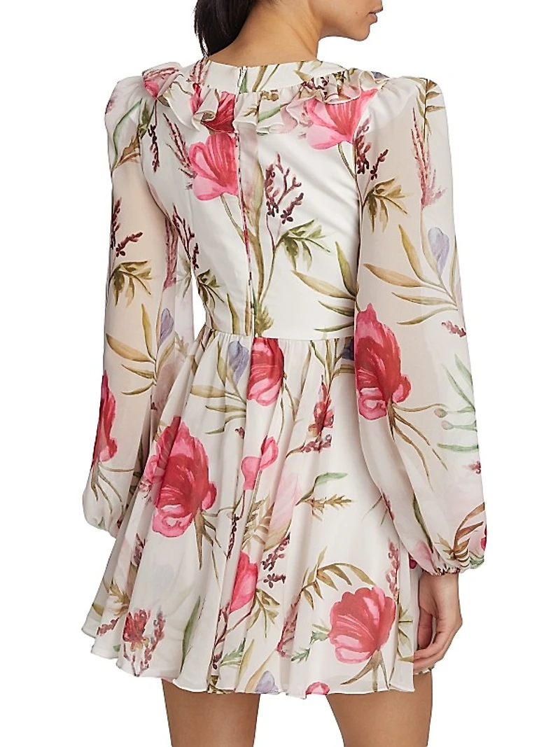 Viera Balloon-Sleeve Minidress