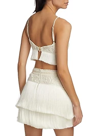 Crocheted & Fringe Cotton Crop Top