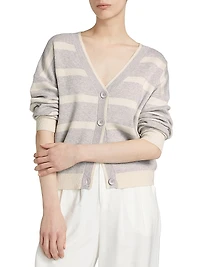 Striped Knit Boxy Cardigan