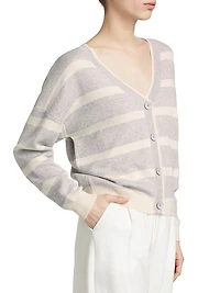 Striped Knit Boxy Cardigan