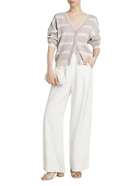 Striped Knit Boxy Cardigan