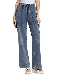 Cotton-Blend Drawstring Cargo Pants