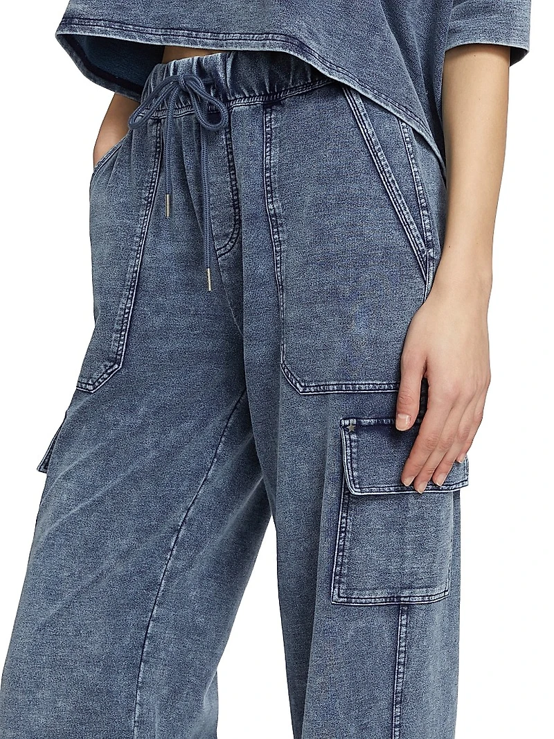 Cotton-Blend Drawstring Cargo Pants