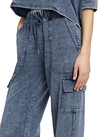 Cotton-Blend Drawstring Cargo Pants