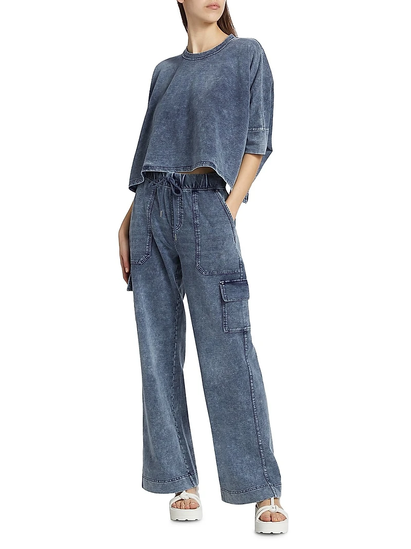 Cotton-Blend Drawstring Cargo Pants