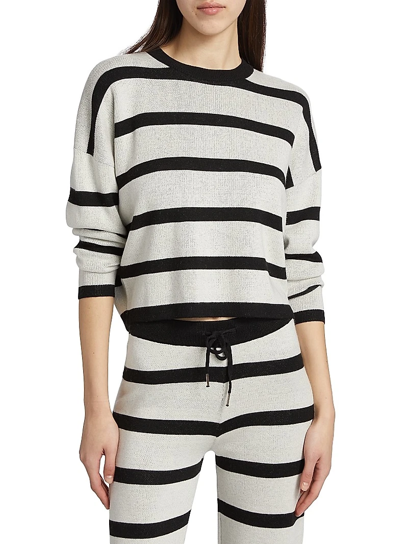 Striped Knit Crop Sweater