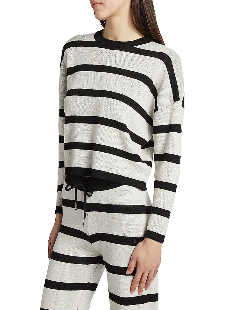 Striped Knit Crop Sweater