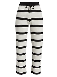 Striped Wide-Leg Crop Pants