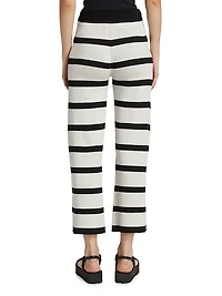 Striped Wide-Leg Crop Pants