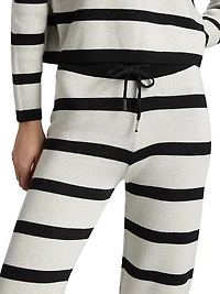 Striped Wide-Leg Crop Pants