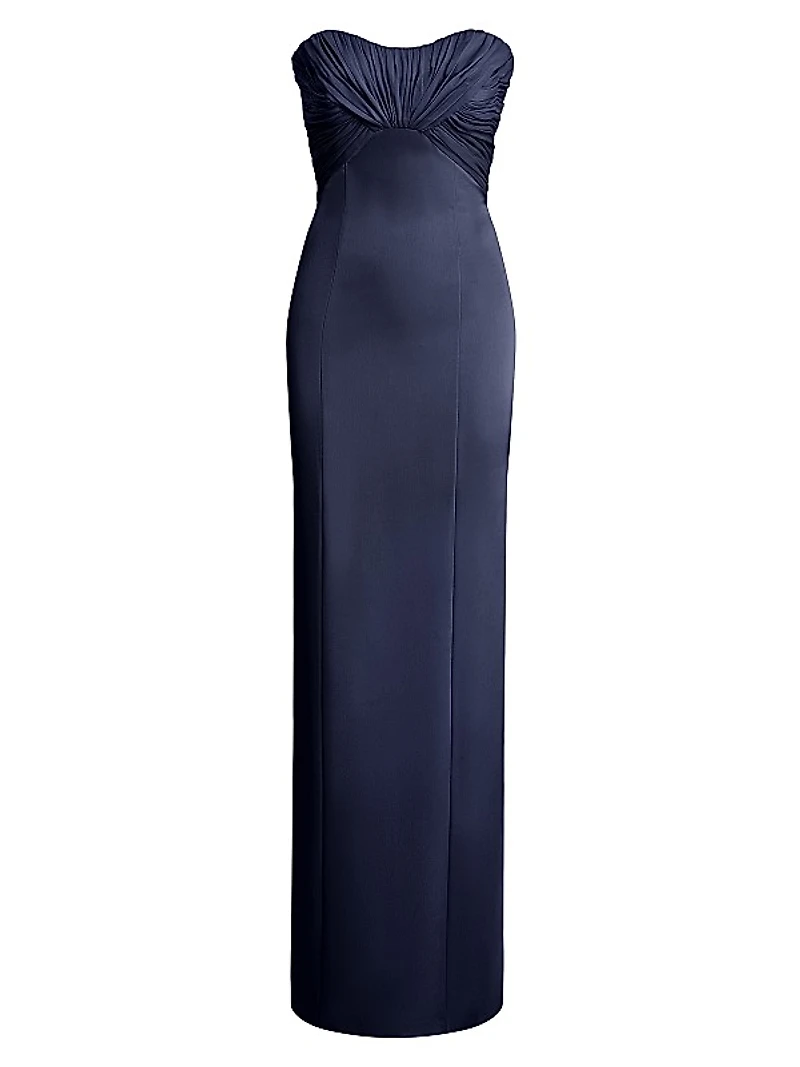 Henna Satin Strapless Gown