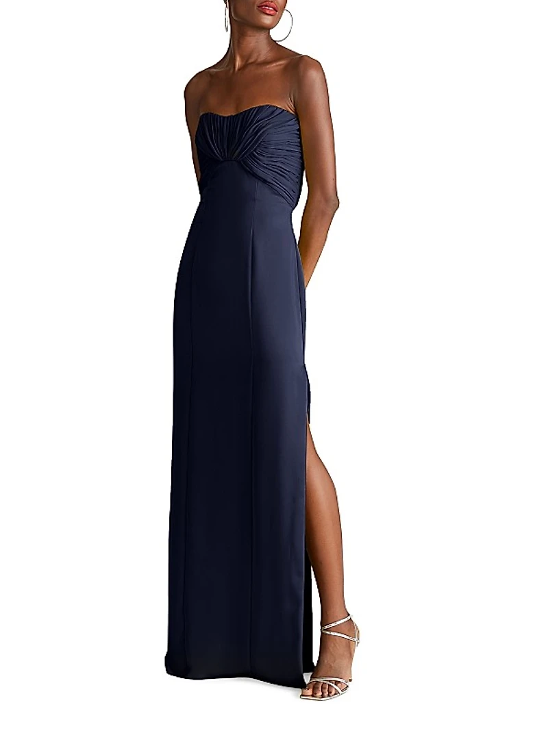 Henna Satin Strapless Gown