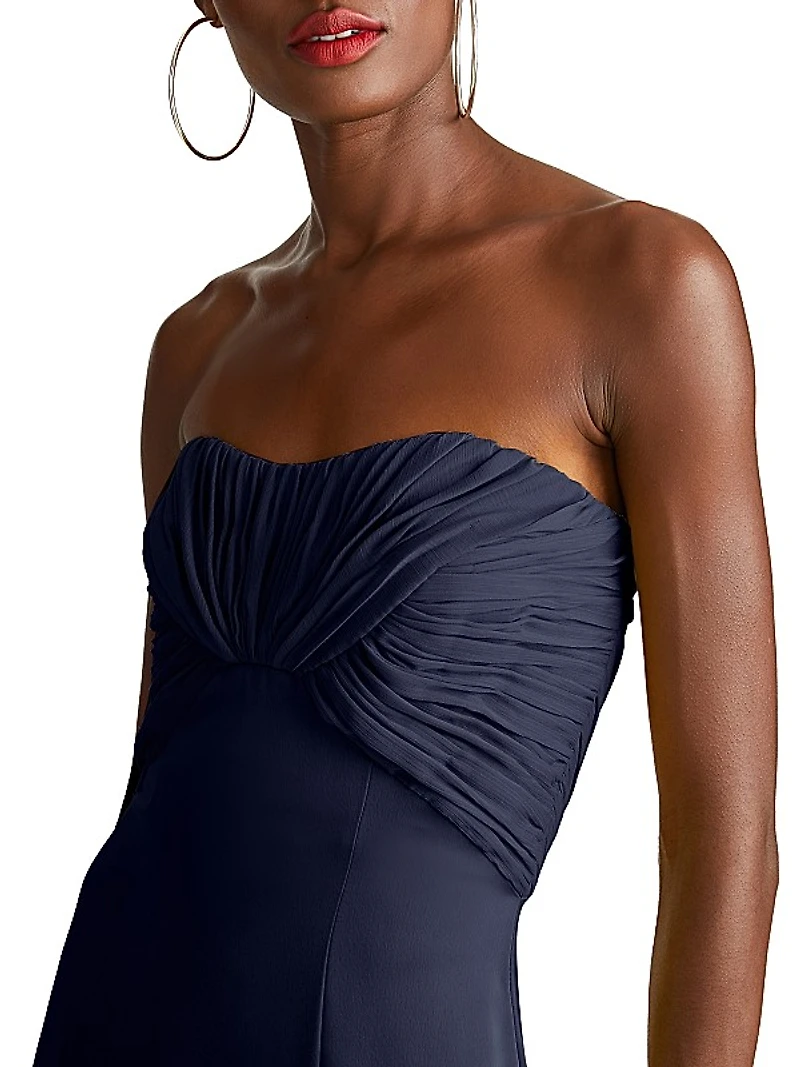 Henna Satin Strapless Gown