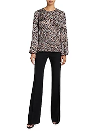 Lyra Crossover Keyhole Floral Blouse