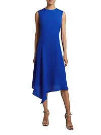 Cecilia Asymmetric Silk Midi-Dress