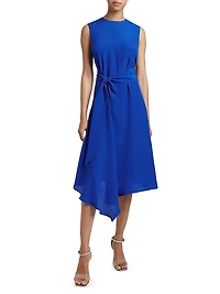 Cecilia Asymmetric Silk Midi-Dress