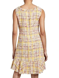 Ruffled Tweed Sheath Dress