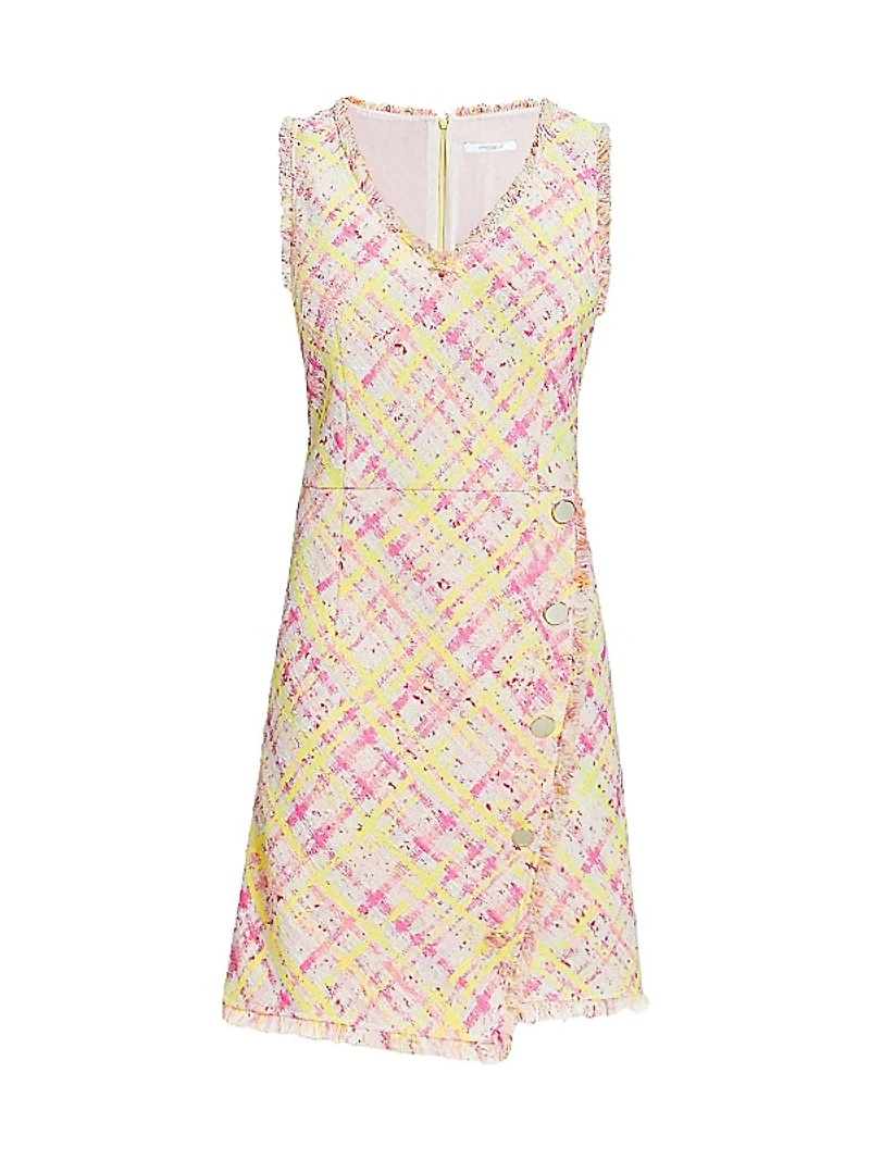 Plaid Tweed Sleeveless Mini-Dress