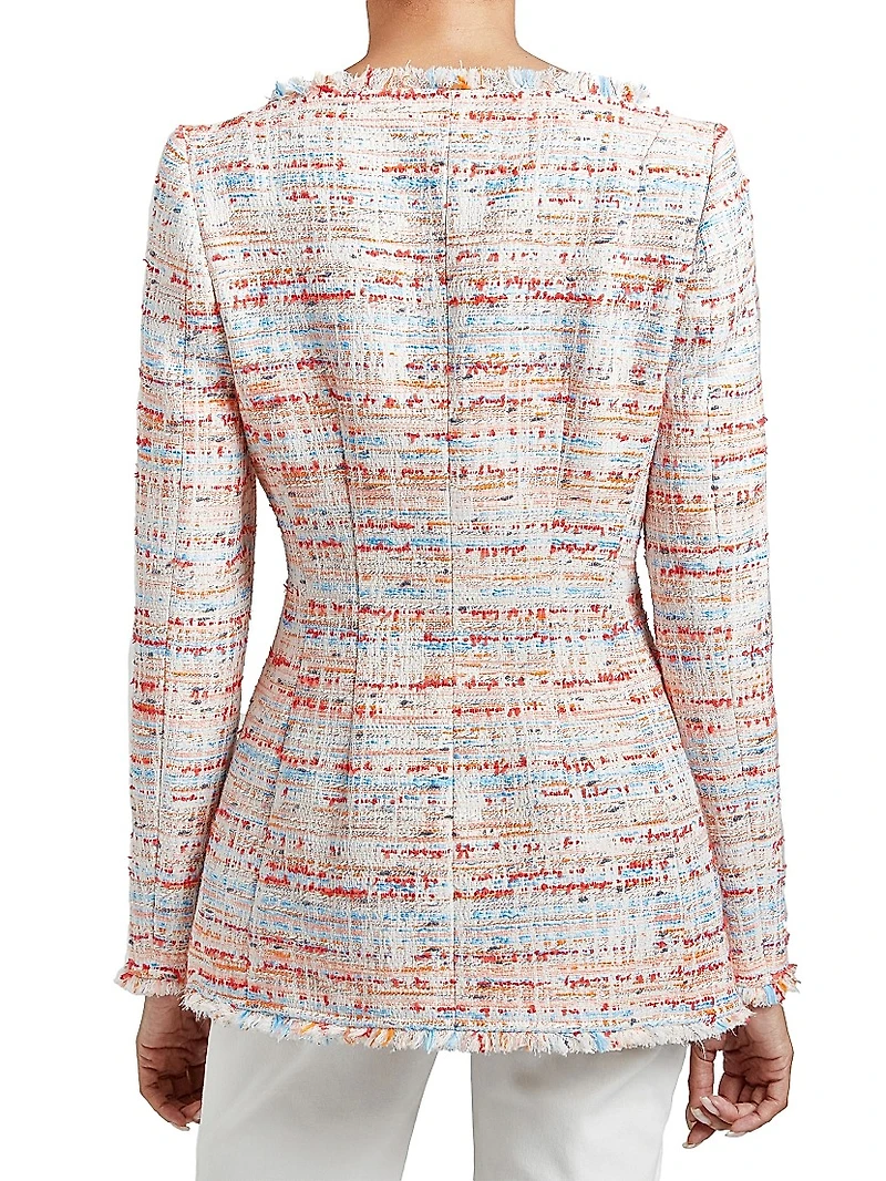 Elara Cotton-Blend Tweed Jacket