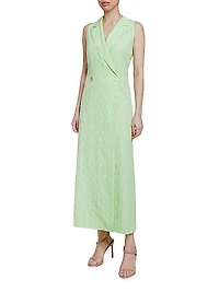 Jacquard Tie-Waist Maxi Dress