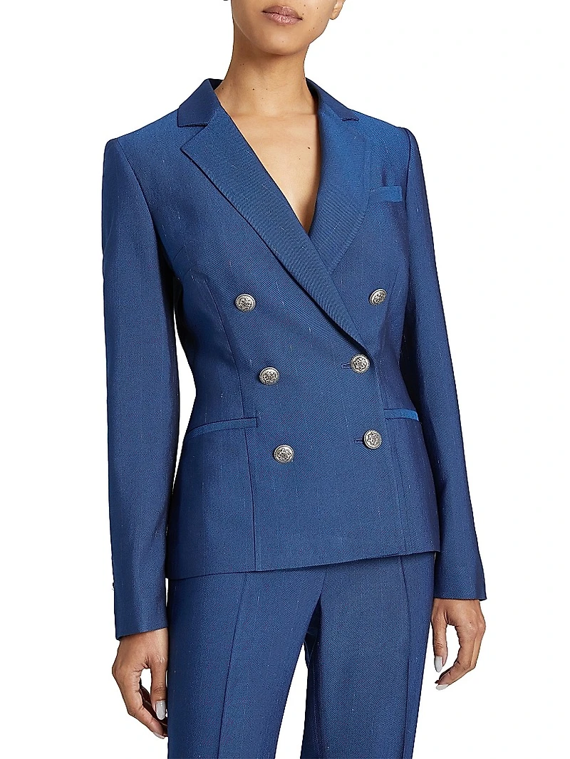 Striped Double-Breasted Blazer