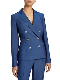 Striped Double-Breasted Blazer