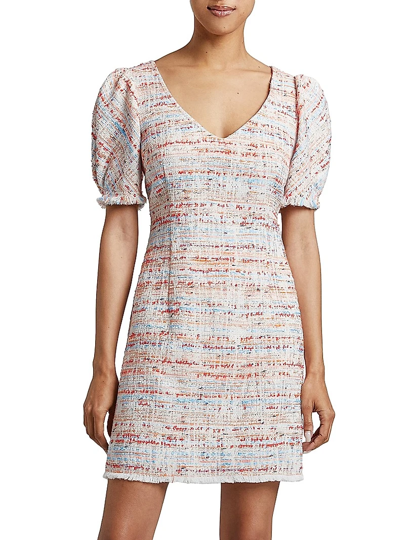 Bianca Cotton-Blend Tweed Short-Sleeve Minidress