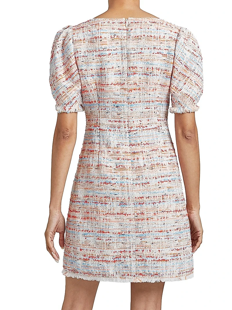 Bianca Cotton-Blend Tweed Short-Sleeve Minidress