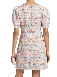 Bianca Cotton-Blend Tweed Short-Sleeve Minidress
