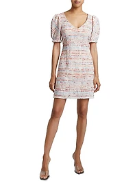 Bianca Cotton-Blend Tweed Short-Sleeve Minidress