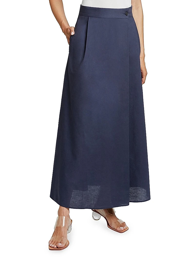 Overlap A-Line Maxi Skirt