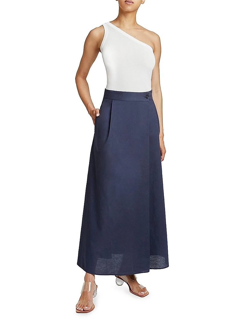Overlap A-Line Maxi Skirt