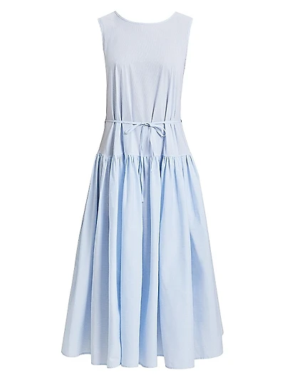 Sleeveless Drop-Waist Midi-Dress