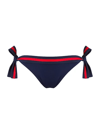 Striped Side-Tie Bikini Bottom