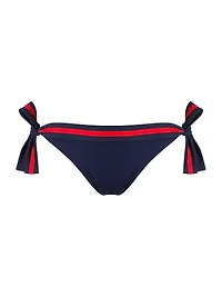 Striped Side-Tie Bikini Bottom