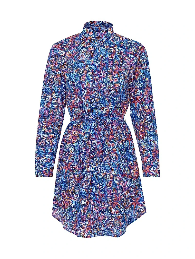 Geometric Cotton Shirtdress