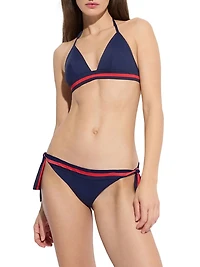 Striped Triangle Bikini Top