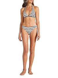 Striped Halter Bikini Top