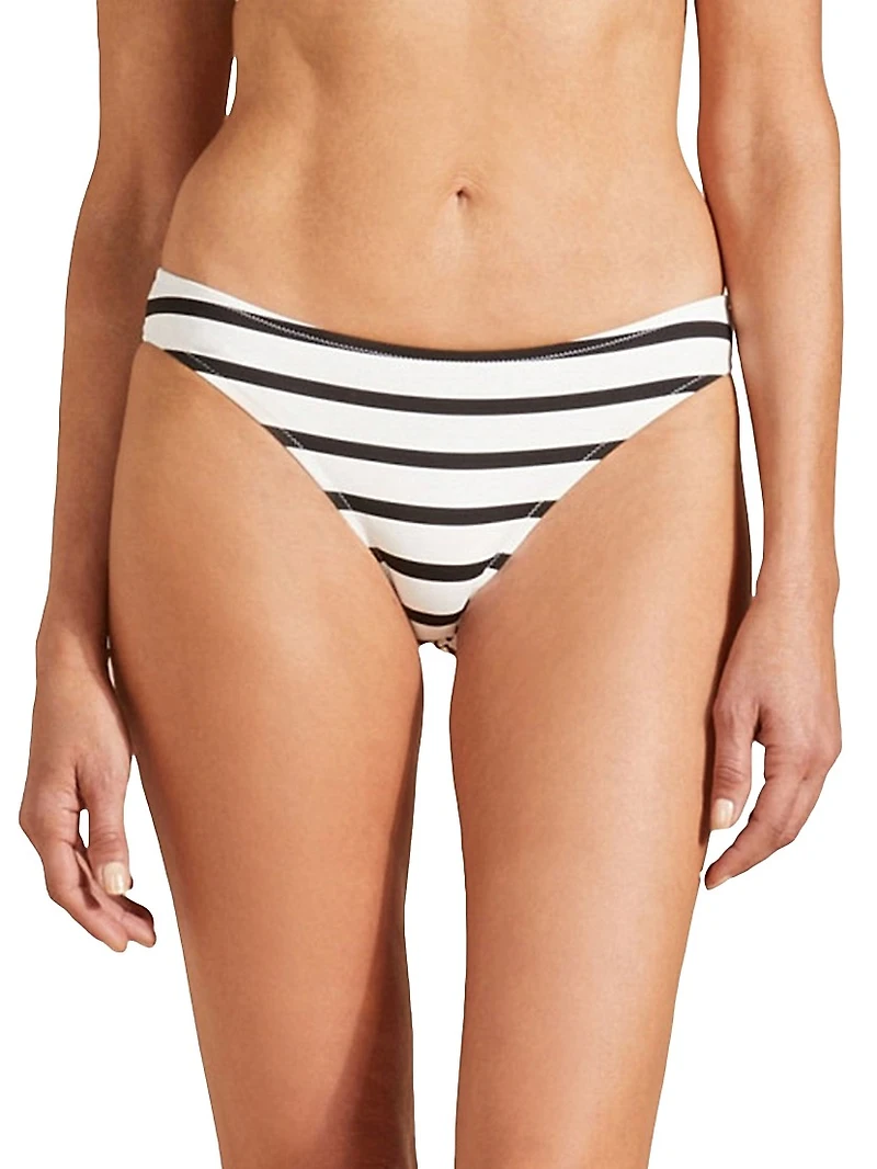 Striped Low-Rise Bikini Bottom
