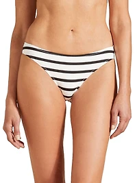 Striped Low-Rise Bikini Bottom