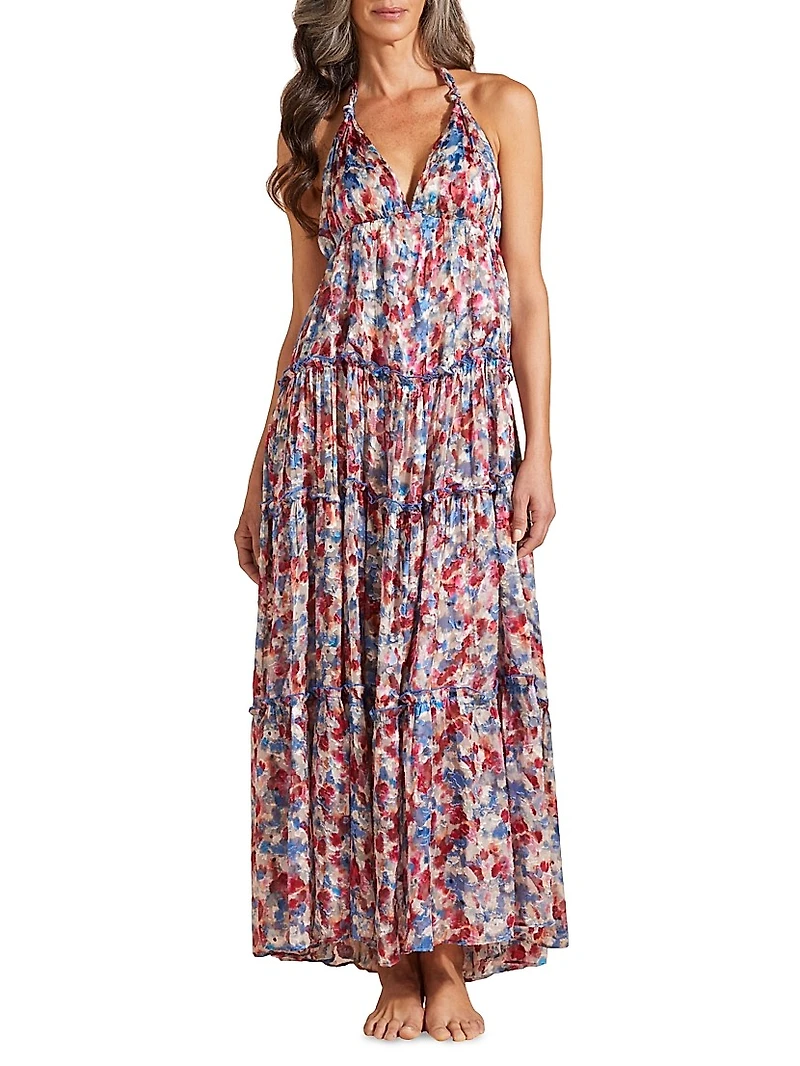 Floral Halter Maxi Dress