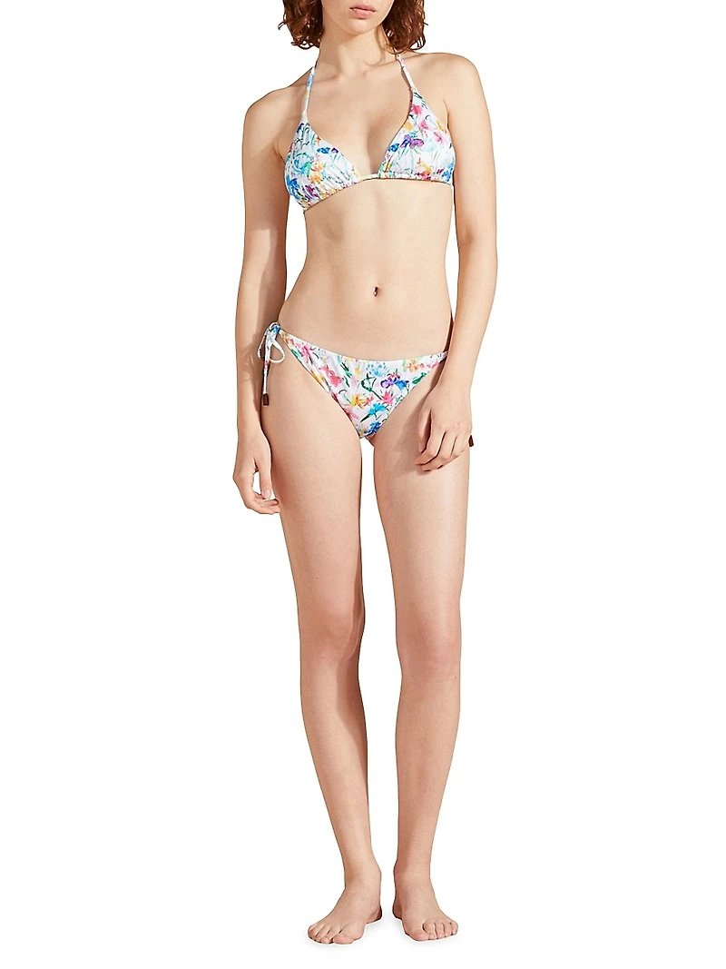 Happy Flowers String Bikini Top