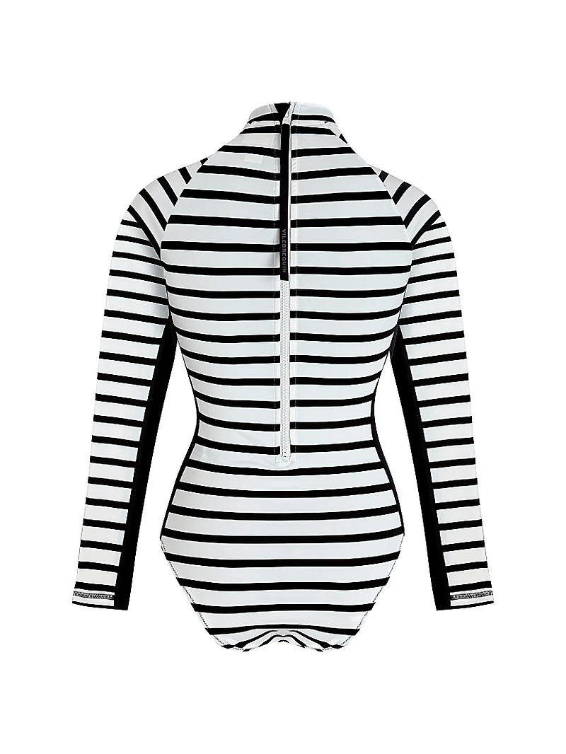 Striped Long-Sleeve Rashguard