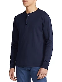 Textured Cotton-Silk Henley Shirt